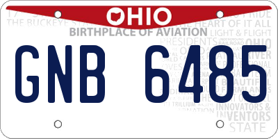 OH license plate GNB6485