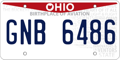 OH license plate GNB6486