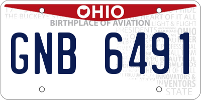 OH license plate GNB6491