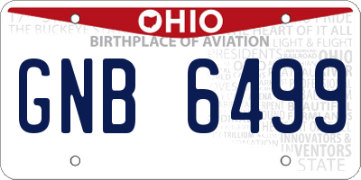OH license plate GNB6499