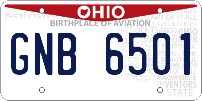 OH license plate GNB6501