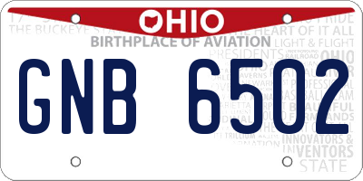 OH license plate GNB6502