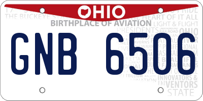 OH license plate GNB6506
