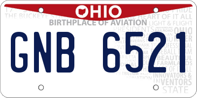 OH license plate GNB6521