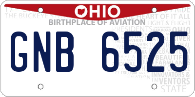 OH license plate GNB6525
