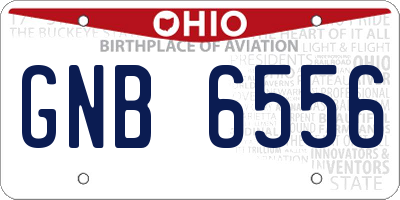 OH license plate GNB6556