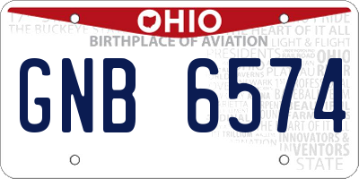 OH license plate GNB6574