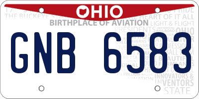 OH license plate GNB6583