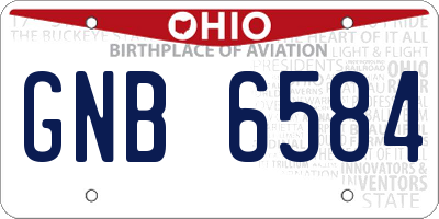 OH license plate GNB6584