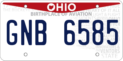 OH license plate GNB6585