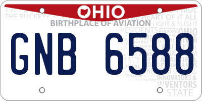 OH license plate GNB6588