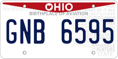 OH license plate GNB6595