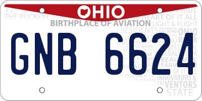 OH license plate GNB6624
