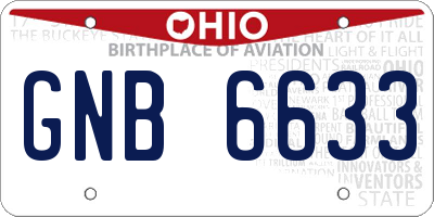 OH license plate GNB6633