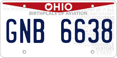 OH license plate GNB6638
