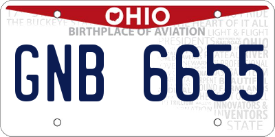 OH license plate GNB6655