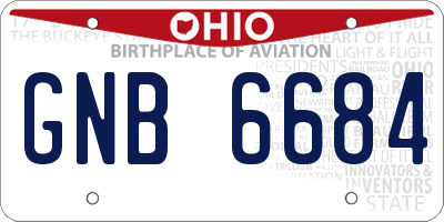 OH license plate GNB6684