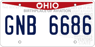 OH license plate GNB6686