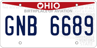 OH license plate GNB6689