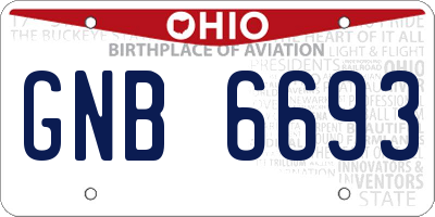 OH license plate GNB6693