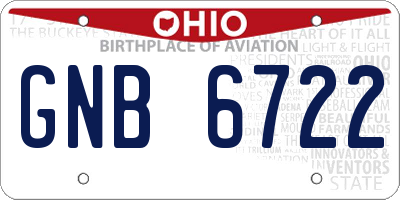 OH license plate GNB6722
