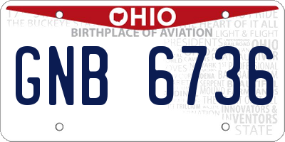 OH license plate GNB6736
