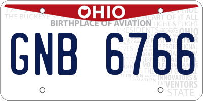 OH license plate GNB6766
