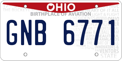 OH license plate GNB6771