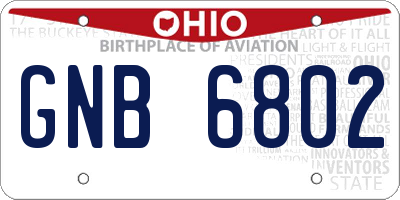 OH license plate GNB6802