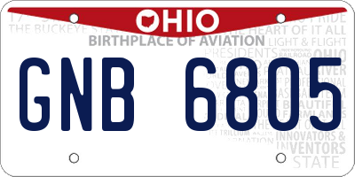 OH license plate GNB6805