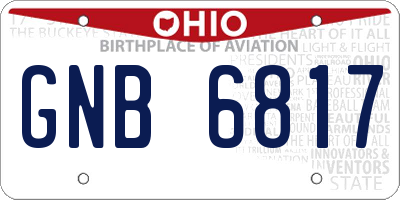 OH license plate GNB6817