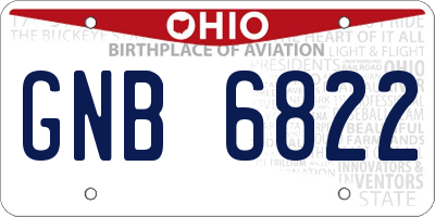 OH license plate GNB6822