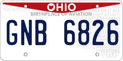 OH license plate GNB6826