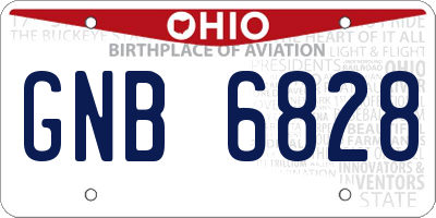 OH license plate GNB6828
