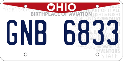 OH license plate GNB6833