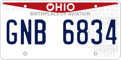 OH license plate GNB6834