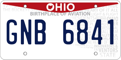 OH license plate GNB6841