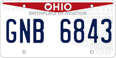 OH license plate GNB6843