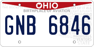 OH license plate GNB6846