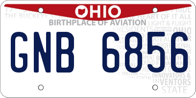 OH license plate GNB6856