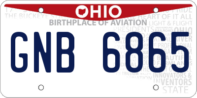 OH license plate GNB6865