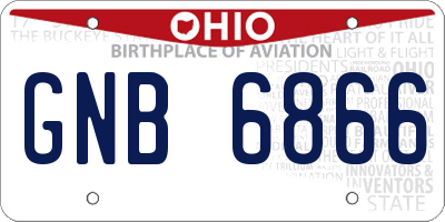 OH license plate GNB6866