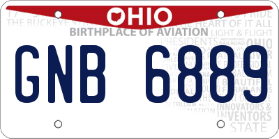 OH license plate GNB6889