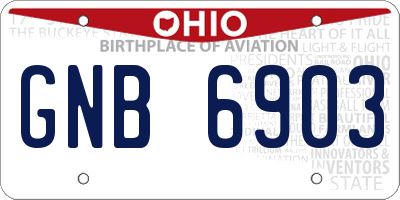 OH license plate GNB6903