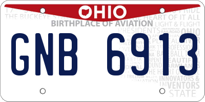 OH license plate GNB6913