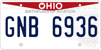 OH license plate GNB6936
