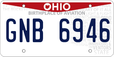 OH license plate GNB6946