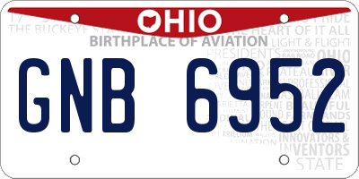 OH license plate GNB6952
