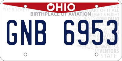 OH license plate GNB6953