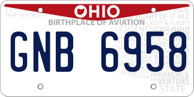 OH license plate GNB6958